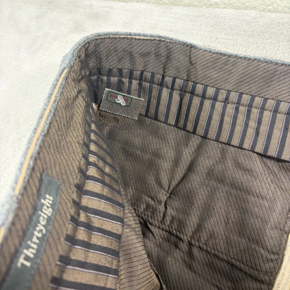 ZANELLA Pleated Cuffed Pants in Grey Wale Corduroy Men 36x31 (Tag 38) Italy NWOT